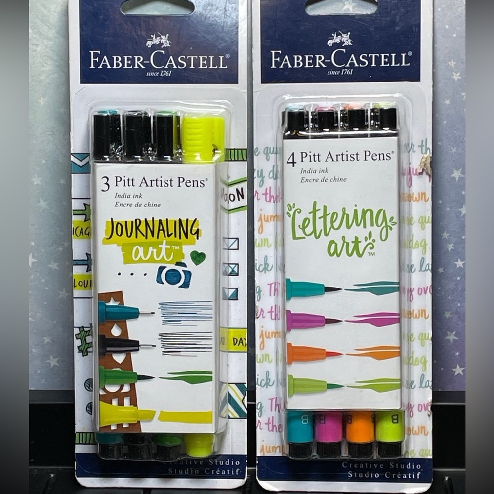 Faber-Castell(4ct.) LETTERING & (3ct.) JOURNALING Pitt Artist India Ink Pens!